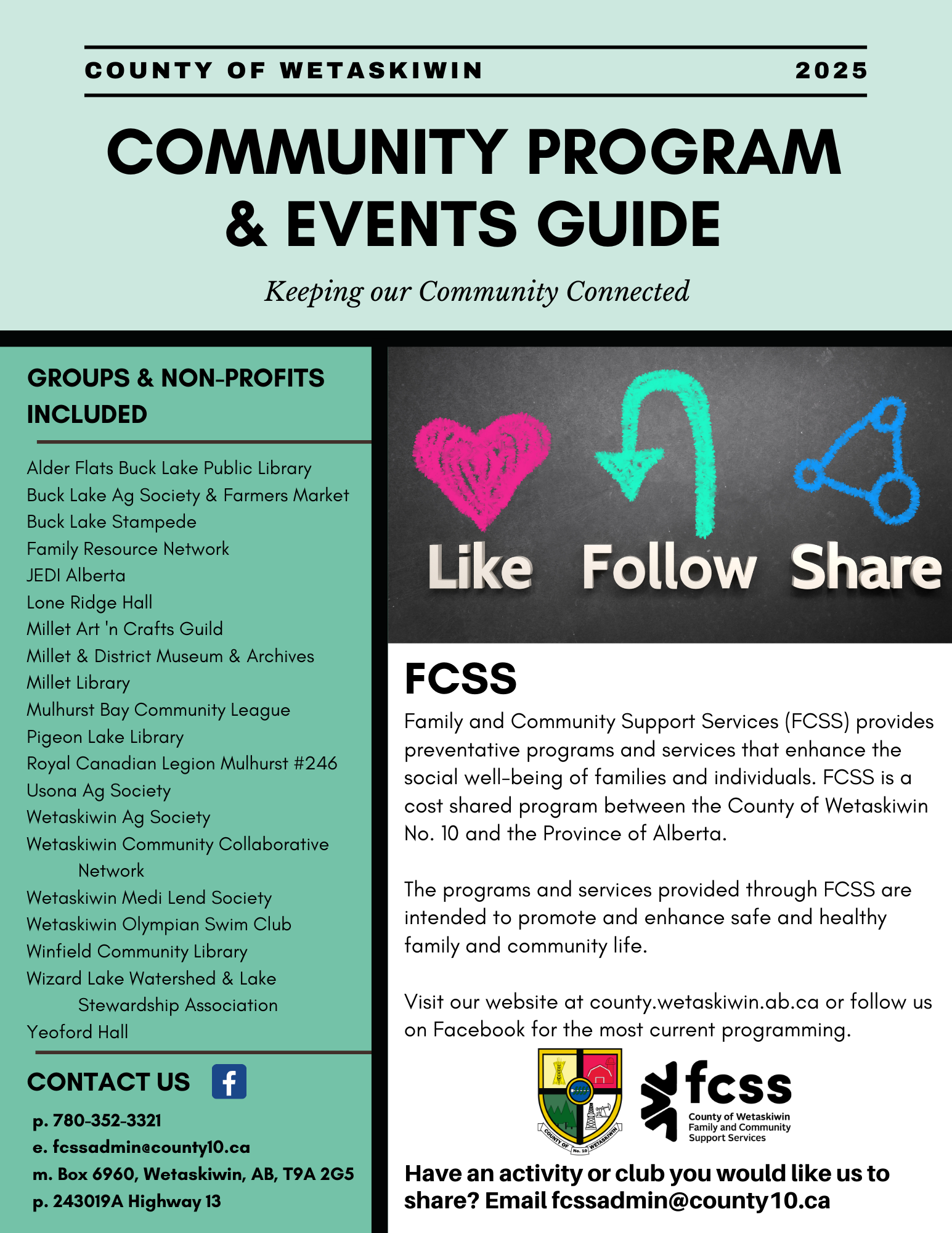 County of Wetaskiwin Community Program Events Guide 1