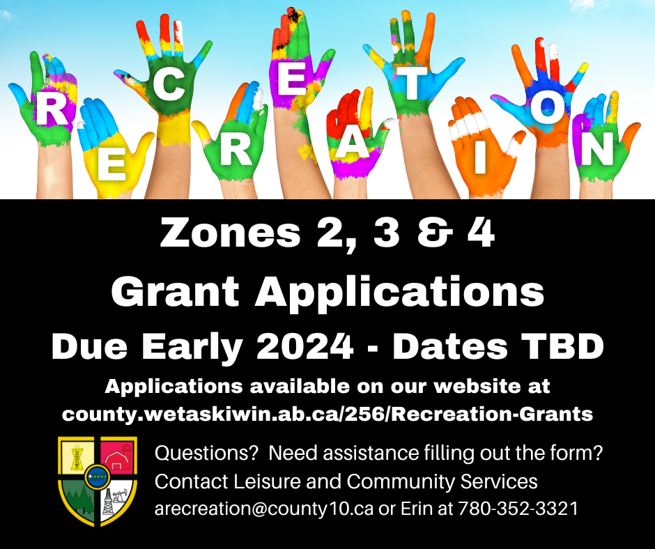 Zone 2 3 4 Grant Apps Due