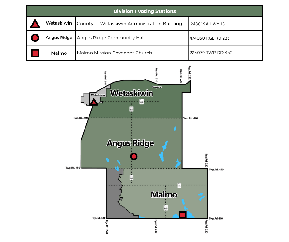 Electoral Division 1 Voting Locations