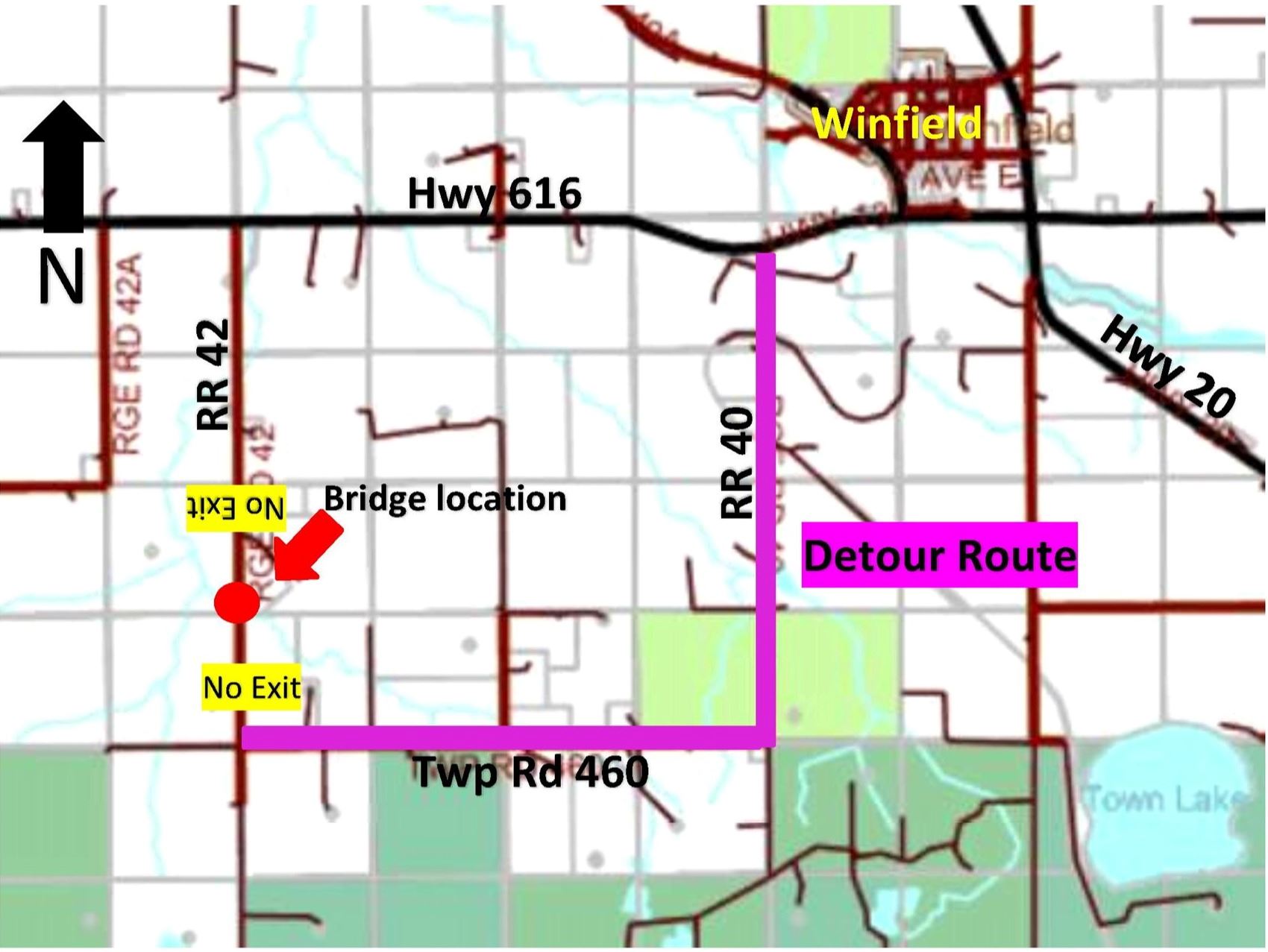 RR 42 Detour Map